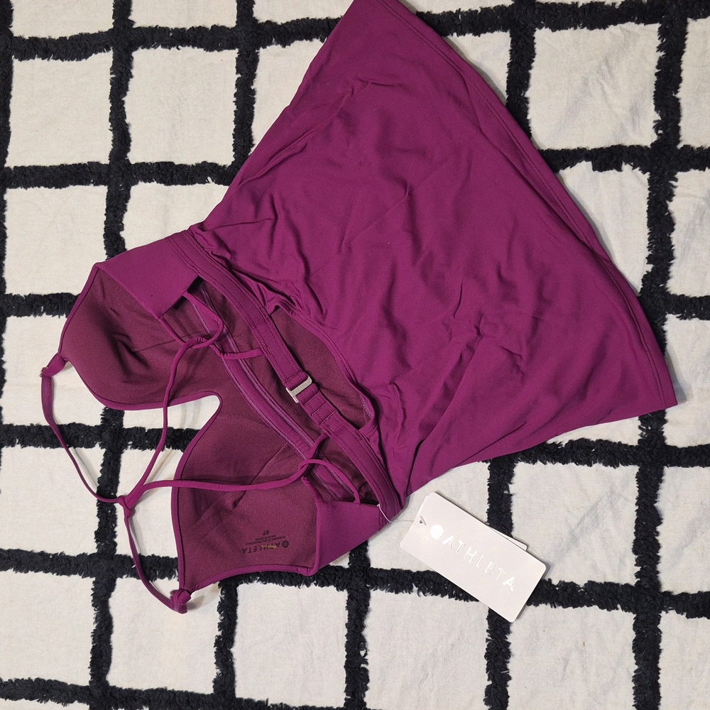 NWT Athleta Exotic Fuchsia Molded Prism Back Tankini Top Quick Dry - Picture 4 of 8